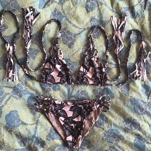 Acacia Black Elephant Bikini Set